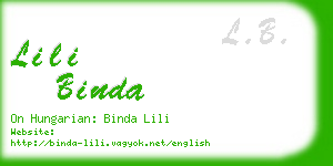 lili binda business card